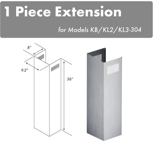 ZLINE 36" Stainless Steel Chimney Extension -3