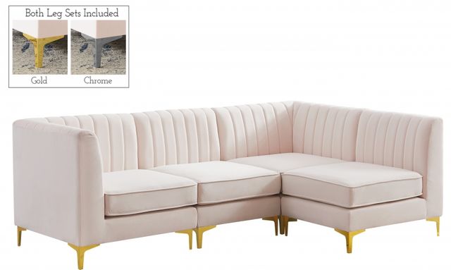 Meridian Furniture Alina Pink Velvet Modular Sectional-0