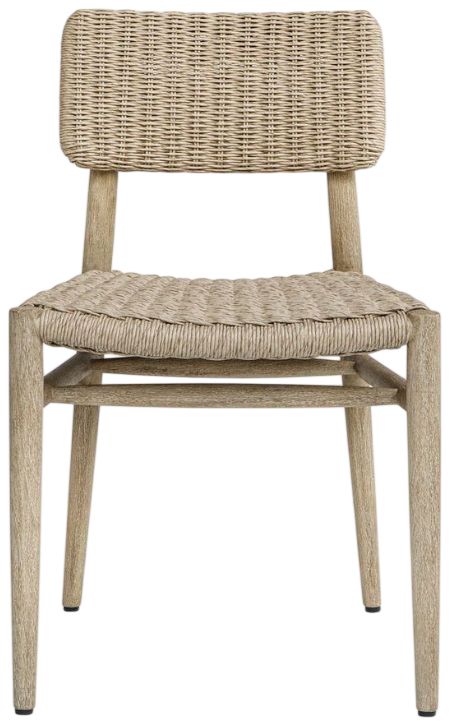 Uttermost® Kailua Cerused Wheat Wicker/Wooden Outdoor Dining Chair-3