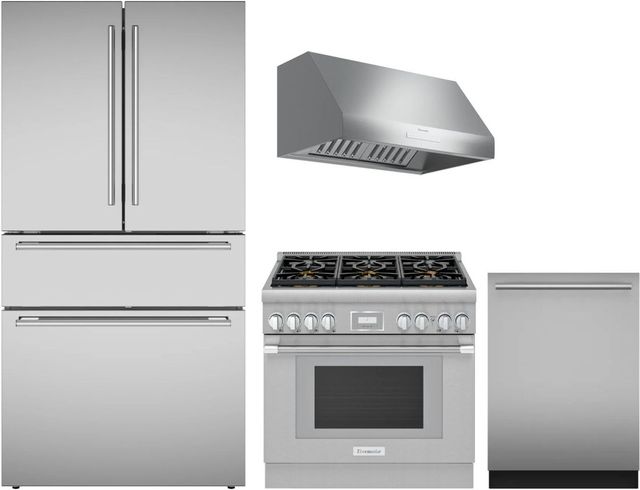 Thermador® 4 Piece Stainless Steel Gas Kitchen Package-0