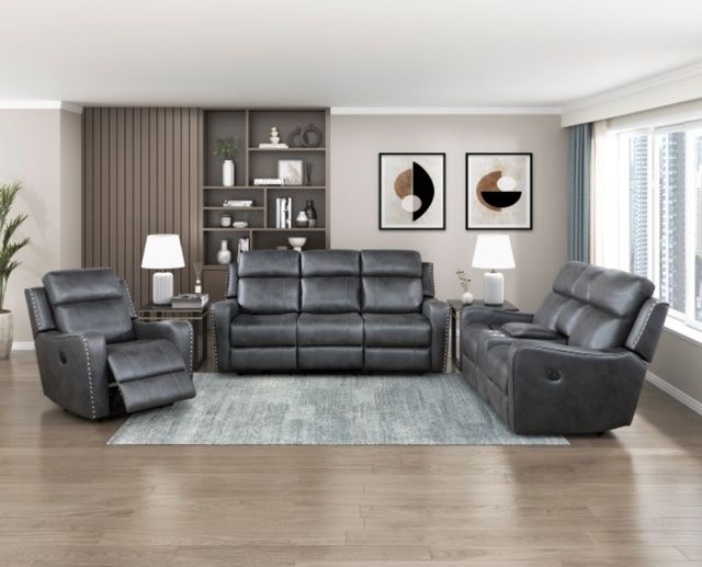 Homelegance® Kellen Smoky Gray Power Recliner-1