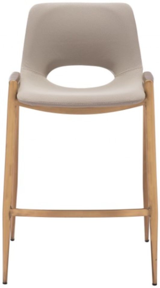 Zuo® Modern Desi Beige/Gold Counter Stool-2