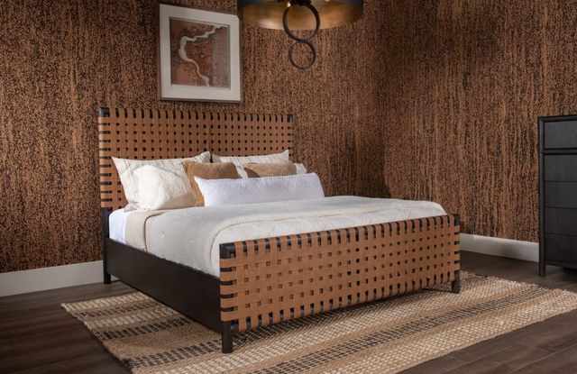 Modus Furniture Dorsey Basalt Gray/Ginger California King Panel Bed-1