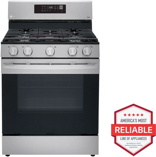 LG 30" Stainless Steel Free Standing Gas Convection Smart Range with Air Fry -2