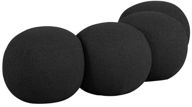 Meridian Furniture Apollo Black 65" Boucle Fabric Upholstered Bench-3