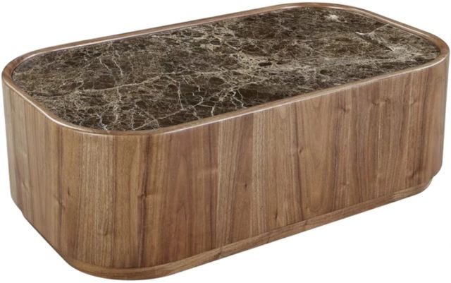 Modus Furniture Juba Marble Top Coffee Table with Mongoose Base-0