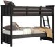 Elements International Hampton Kids Charcoal Youth Twin/Twin Bunk Bed with Ladder -0