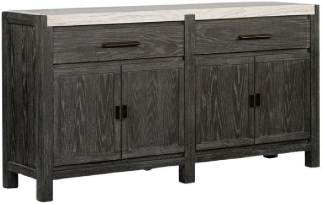 Magnussen Home® Plum Creek Ravenwood Black Sideboard with Marble Top-0