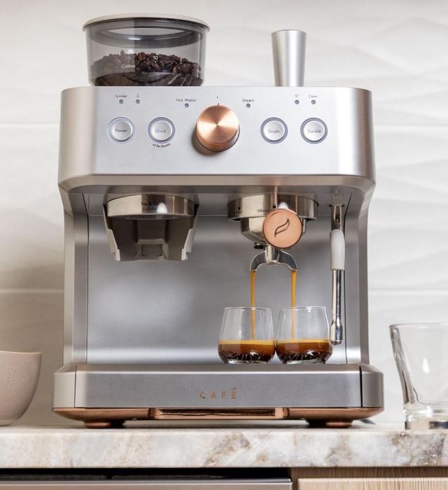 Café™ BELLISSIMO Steel Silver Semi Automatic Espresso Machine And Frother-2
