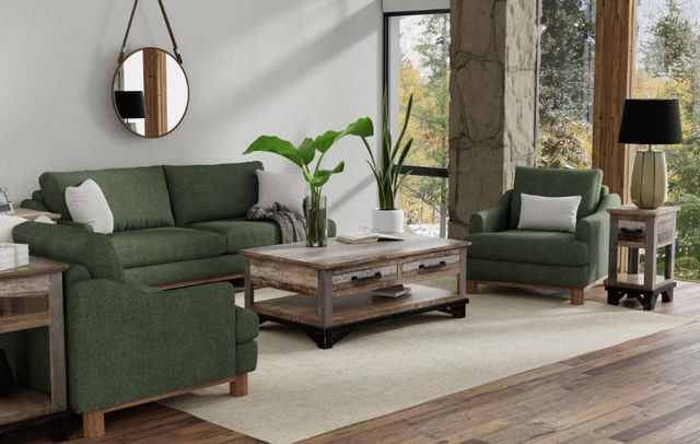 International Furniture Direct Olimpia Olive Sofa-1
