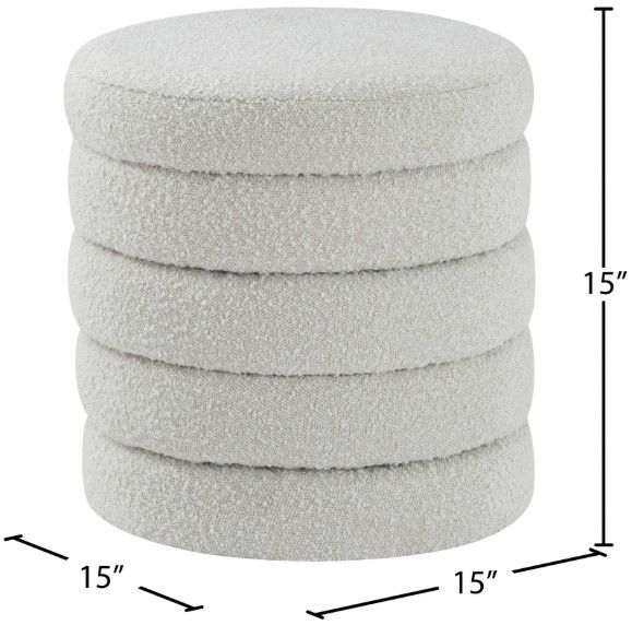 Meridian Furniture Aphia Cream Upholstered Stool-1
