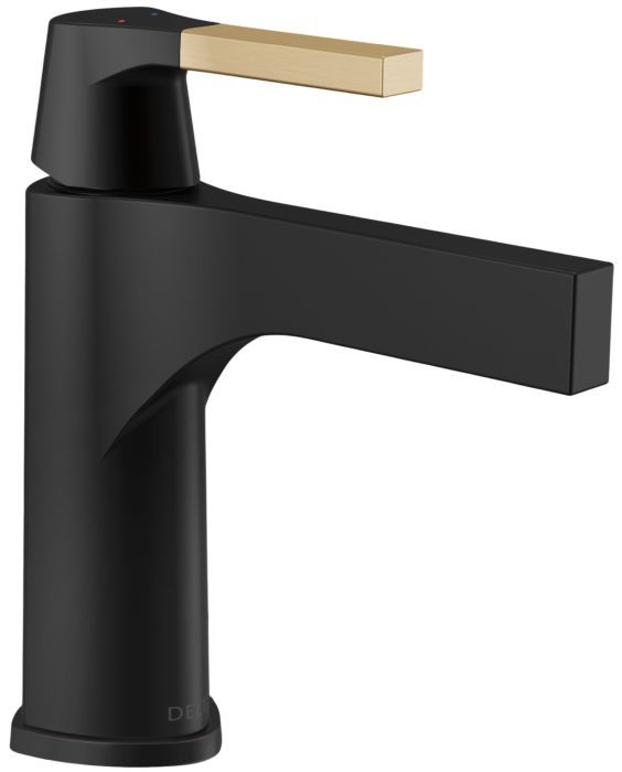 Delta Zura® Champagne Bronze/Matte Black Single Handle Bathroom Faucet-0