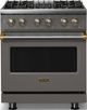 Viking® 5 Series 30" Damascus Gray Pro Style Dual Fuel (LP) Range with Brushed Brass Trim-0