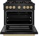ZLINE Select Autograph Edition 36" Black Stainless Steel Pro Style Gas Range with Champagne Bronze Accents-1