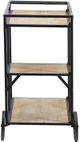 A & B Home Black/Natural Shelf with Wheels-2