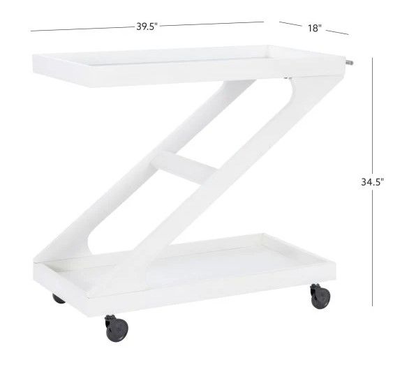 Powell® Z Nantucket White Bar Cart-2