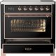 Ilve® Majestic III 36" Glossy Black Pro Style Induction Range with Triple Glass Door and Copper Trim-3