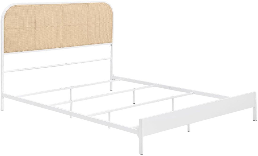 Coaster® Amherst White Queen Metal Rod Bed