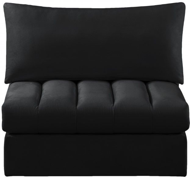 Meridian Furniture Jacob Black Velvet Modular Armless Chair-1