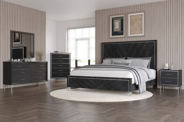 New Classic® Home Furnishings Ava Ebony Eastern King Panel Bed-1