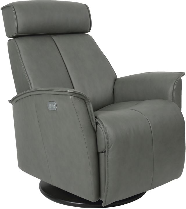 Fjords® Relax Venice Grey Small Dual Motion Swivel Recliner-0