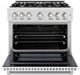 ZLINE Select 36" Satin Stainless Steel Convection Pro Style Gas Range with White Matte Door-1