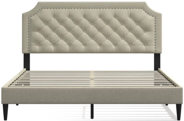 American Wholesale Furniture Hanfield Beige King Upholstered Bed-1