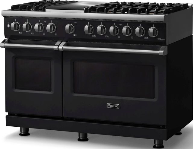 Viking® 5 Series 48" Onyx Pro Style Dual Fuel (LP) Range with Polished Chrome Trim-3