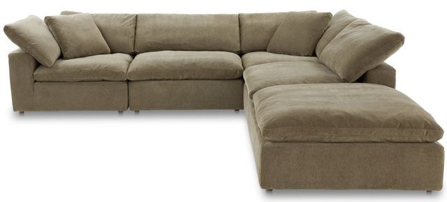 Moe's Home Collection Clay Dream 5-Piece Desert Sage L-Shaped Modular Sectional and Ottoman-1