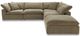 Moe's Home Collection Clay Dream 5-Piece Desert Sage L-Shaped Modular Sectional and Ottoman-1