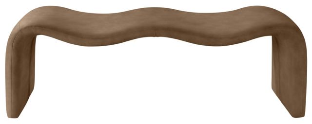 Meridian Furniture Willow Brown Vegan Leather Bench-1