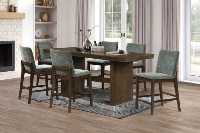 New Classic® Home Furnishings Kody 7-Piece Forest Green/Walnut Counter Table Set-1