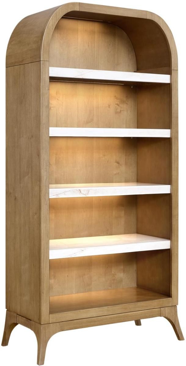 Bernards Tapestry Beige Marble Shelf Bookcase-0