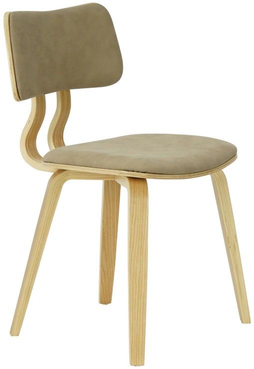 Armen Living Jaguar 3-Piece Oak/Vintage Taupe Dining Chair Set-0