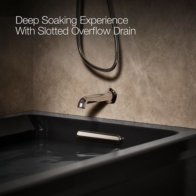 KOHLER® Archer® Black 72" x 36" Alcove Heated BubbleMassage™ Air Bath-4