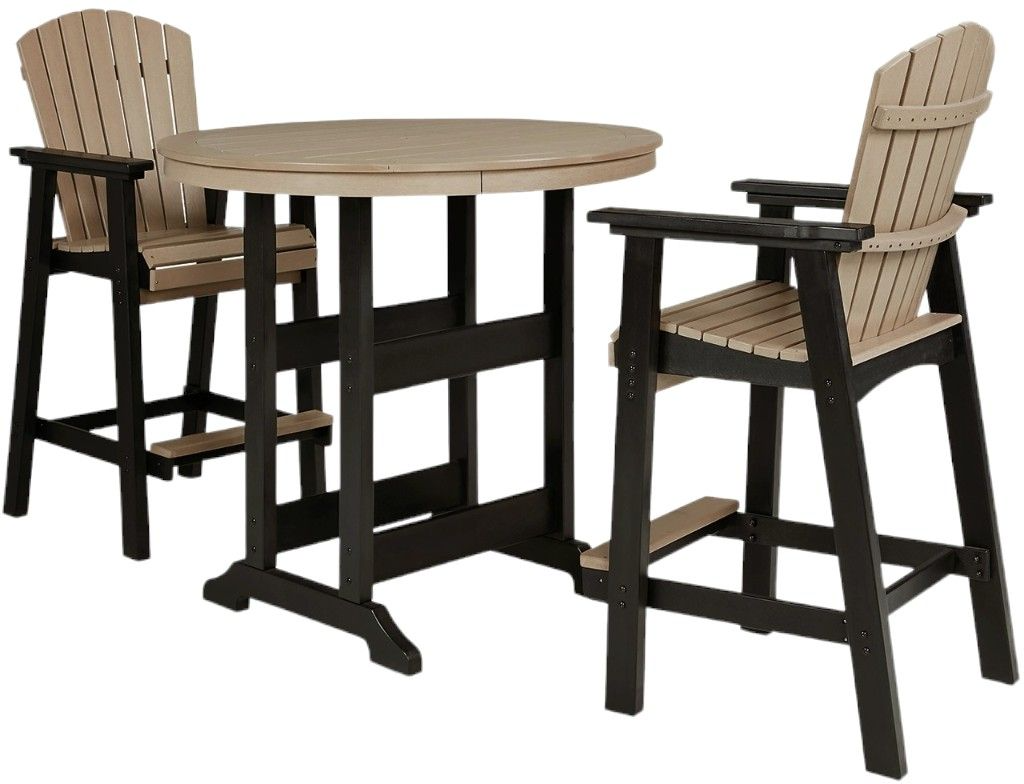 Fairen Trail 3 Piece Outdoor Bar Set - Black/Driftwood Fairen Trail 3 Piece Outdoor Bar Set - Black/Driftwood