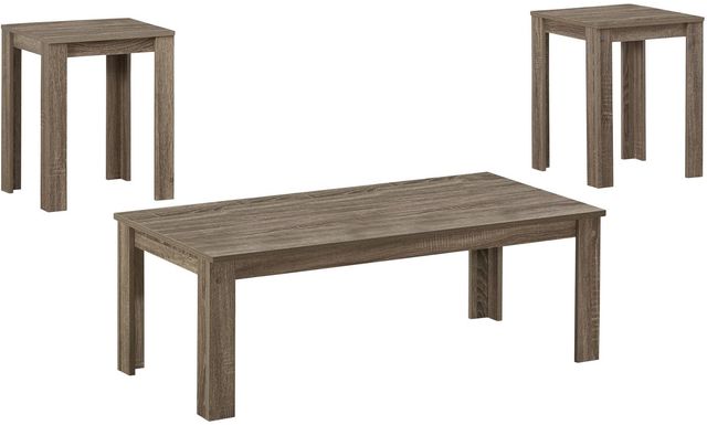 Monarch Specialties Inc. 3 Piece Dark Taupe Table Set-1