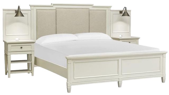 Magnussen Home® Willowbrook 3-Piece Egg Shell White/Natural Upholstered Queen Wall Bedroom Set-0
