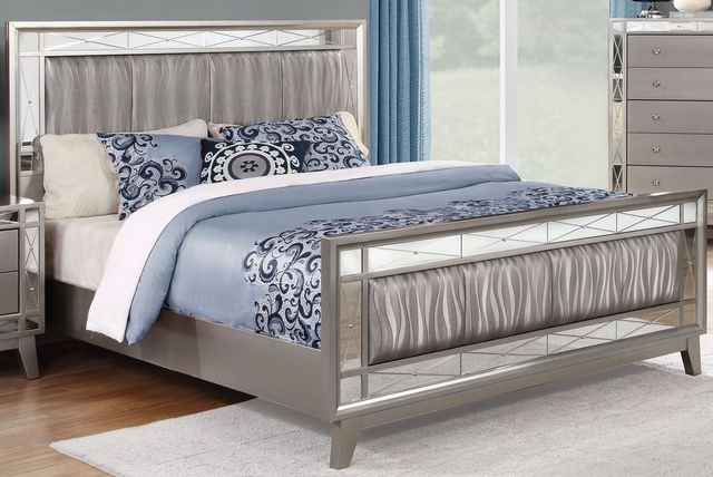 Coaster® Leighton 5-Piece Metallic Mercury Queen Panel Bedroom Set-1