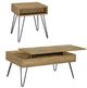 Coaster® Fanning 2-Piece Golden Oak Occasional Table with Black Base Set-0