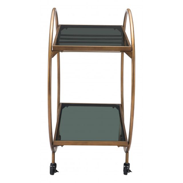 Zuo® Modern Arc Gold and Black Bar Cart-1