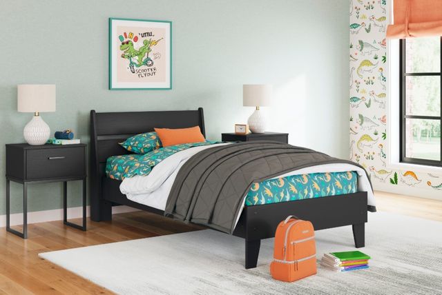 Signature Design by Ashley® Socalle Black Full Platform Panel Bed-4