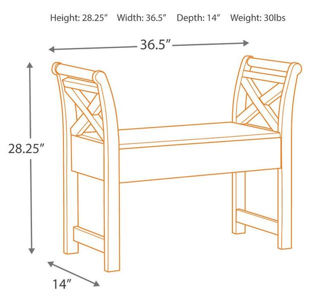 Signature Design by Ashley® Heron Ridge Blue Accent Bench-3