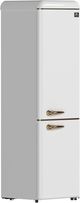 FORNO® Storico Alta Qualita 22" 9 Cu. Ft. White Retro Counter Depth Bottom Freezer Refrigerator with Copper Tone Handle-2