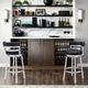 Armen Living Madrid Black/Brushed Stainless Steel Bar Stool-2