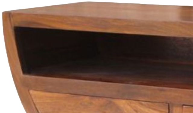 Jaipur Furniture Cube Range Brown 3-Drawer Half Round Bowl-2