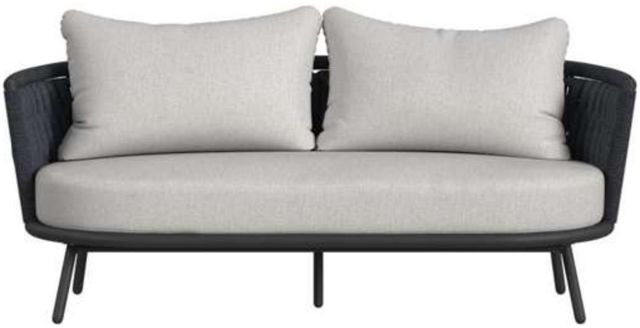 Elements International Bali Dark Gray/Olefin Gray Aluminum/Fabric Outdoor Loveseat-2