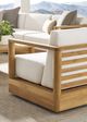 Vanguard® Furniture Customizable Horizon Fabric/Teak Outdoor Swivel Chair-4