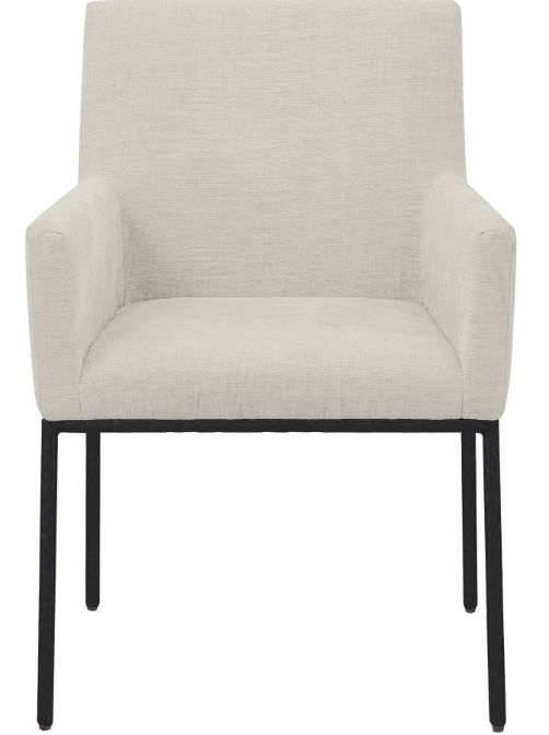 Meridian Furniture Reeves Cream/Matte Black/Matte Black Chenille Upholstered Dining Chair-1