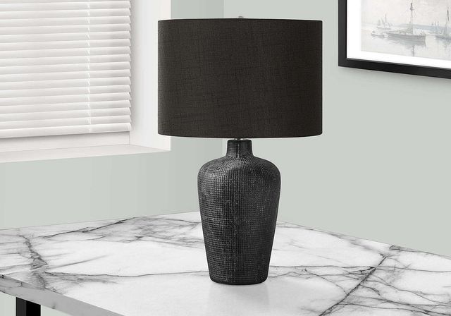 Monarch Specialties Inc. 24"H Black Ceramic Table Lamp-4